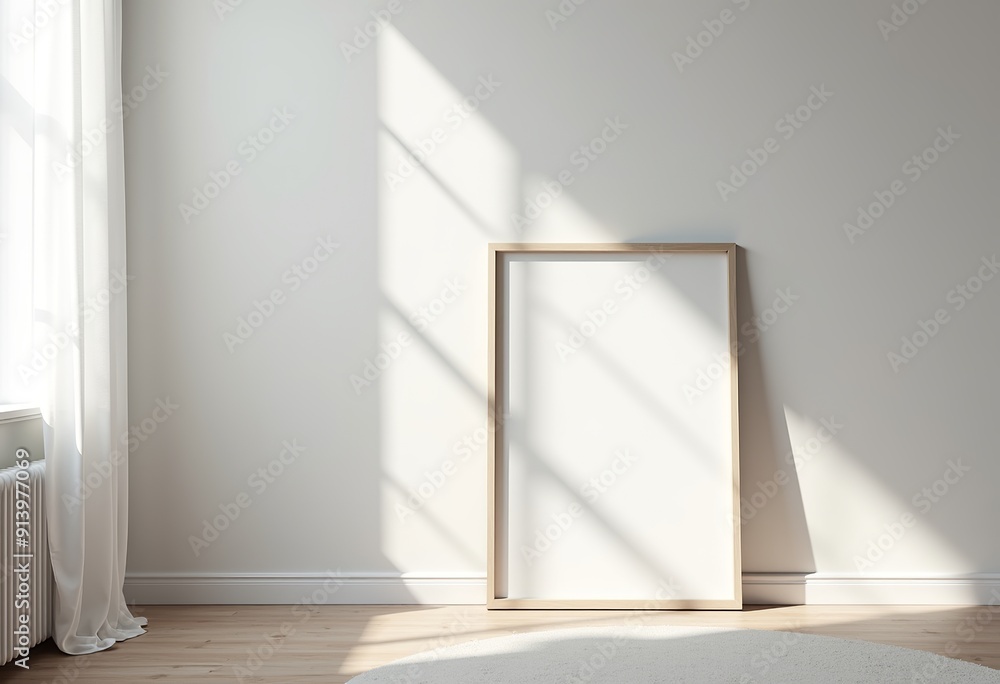 Romantic White Aesthetic Bedroom with Wooden Frame Mockup Romantic White Aesthetic Bedroom with Wooden Frame Mockup