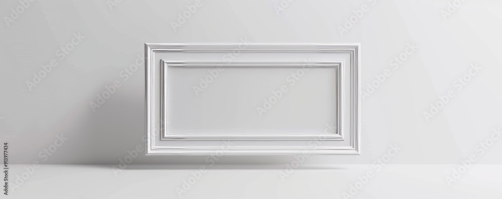 Isolated white picture frame on white background, 4K hyperrealistic photo Isolated white picture frame on white background, 4K hyperrealistic photo