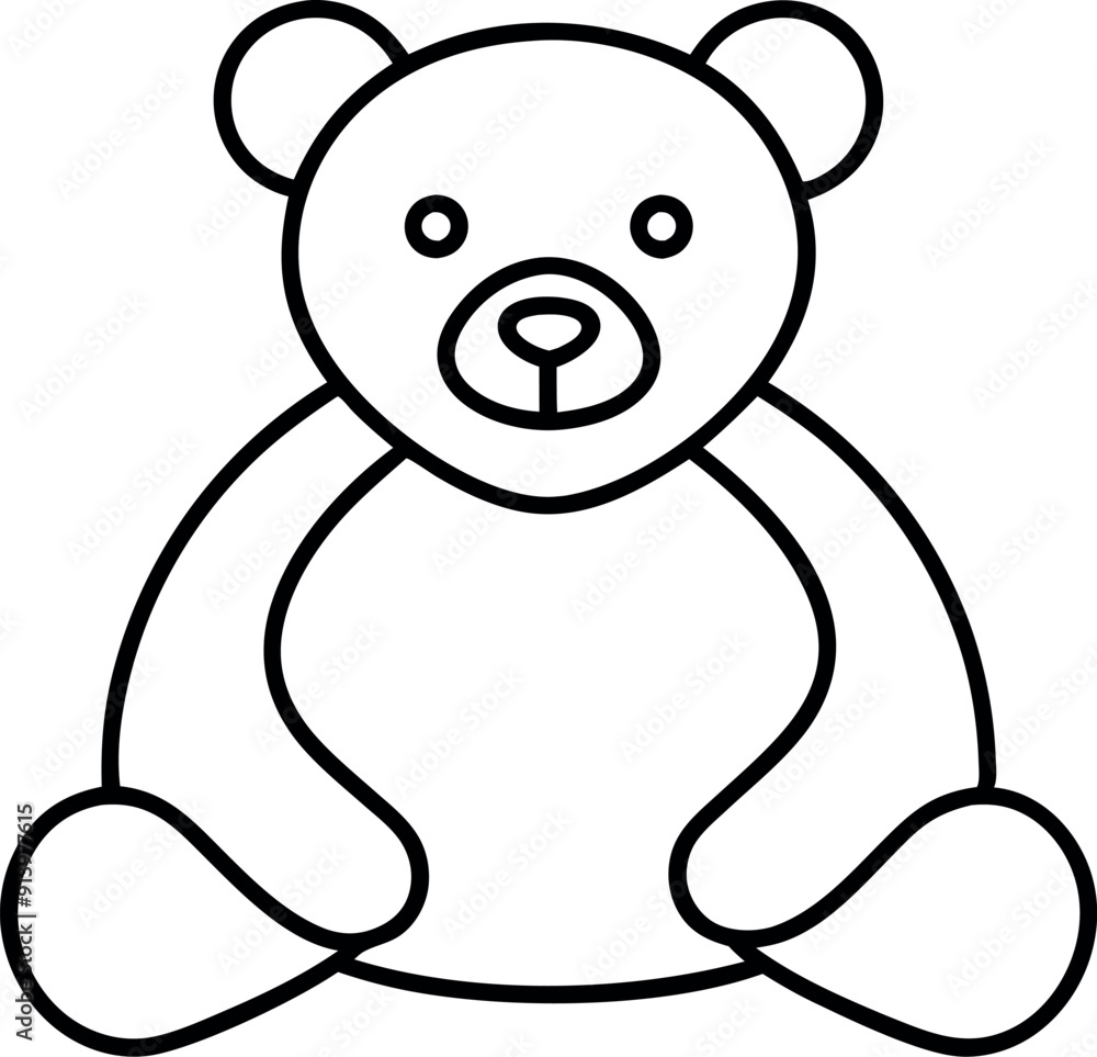 Black And White Illustrated Teddy Bear Vector Black And White Illustrated Teddy Bear Vector
