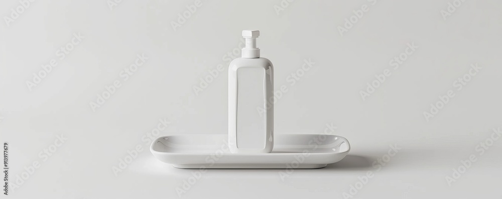 Isolated white dish soap on white background, 4K hyperrealistic photo Isolated white dish soap on white background, 4K hyperrealistic photo