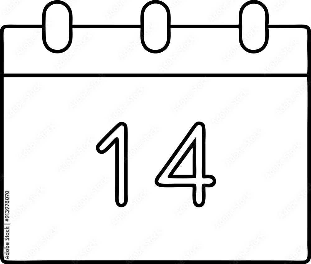 Simple Black and White Calendar Date Illustration Simple Black and White Calendar Date Illustration