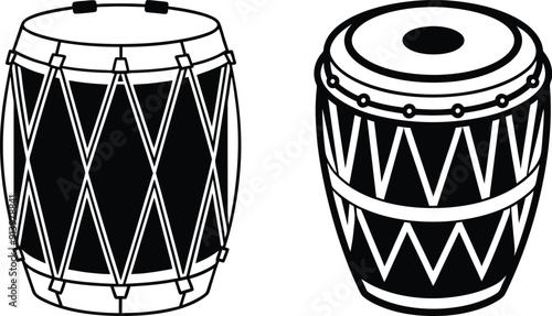  Nice drum silhouette vector.