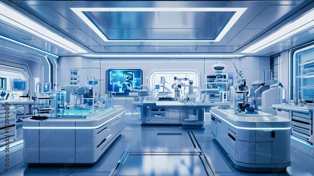 Discover a high-tech laboratory showcasing innovative equipment and sleek design, emphasizing modern research capabilities and advanced scientific tools Discover a high-tech laboratory showcasing innovative equipment and sleek design, emphasizing modern research capabilities and advanced scientific tools