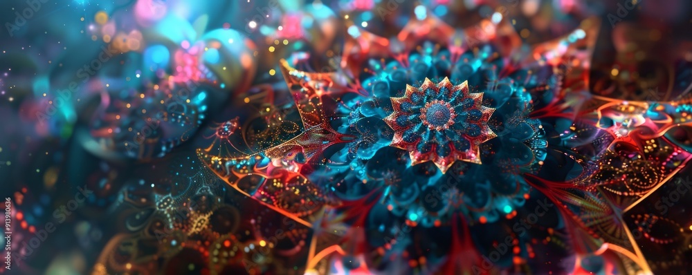 Fractal patterns expanding infinitely into a kaleidoscope of colors and shapes, 4K hyperrealistic photo Fractal patterns expanding infinitely into a kaleidoscope of colors and shapes, 4K hyperrealistic photo