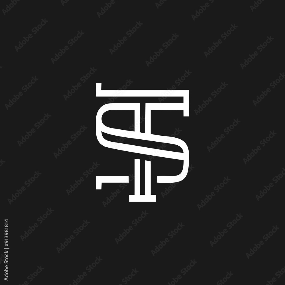 Creative and Minimalist Letter ST TS Logo Design Icon, Editable in Vector Format in Black and White Color Creative and Minimalist Letter ST TS Logo Design Icon, Editable in Vector Format in Black and White Color
