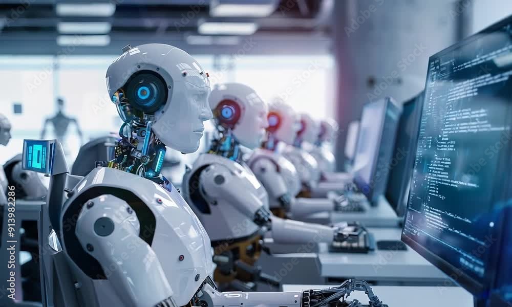 Robots Working in a Modern Office Robots Working in a Modern Office