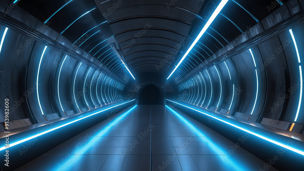 Obraz premium Futuristic Underground Passage