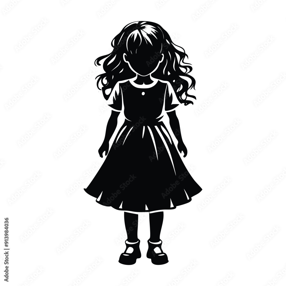 Little Girl Silhouette Vector Little Girl Silhouette Vector