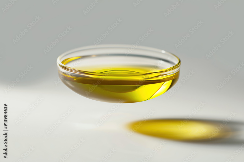 Premium Olive Oil in a Glass Dish on White Background for Cooking and Skincare, Mediterranean Cuisine, Healthy Eating Concept Premium Olive Oil in a Glass Dish on White Background for Cooking and Skincare, Mediterranean Cuisine, Healthy Eating Concept