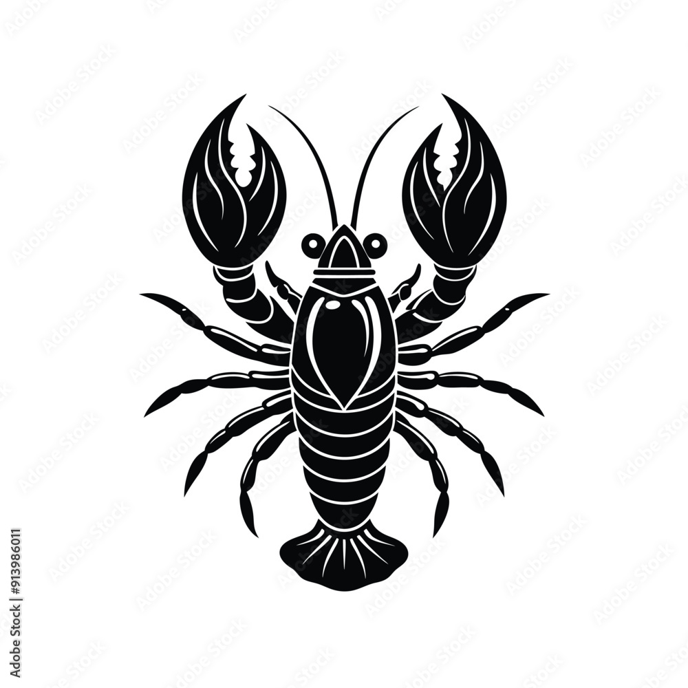 Obraz premium Lobster Silhouette Vector