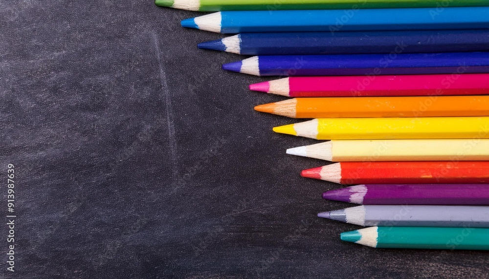 Back to School Background: Vibrant Crayons on Blackboard Back to School Background: Vibrant Crayons on Blackboard