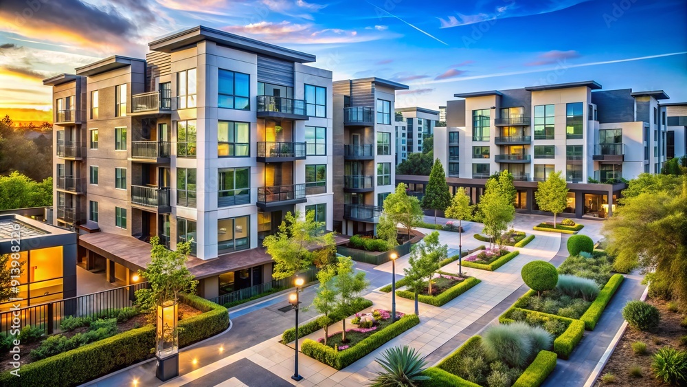 Contemporary luxury apartment complex in Silicon Valley, San Francisco ...