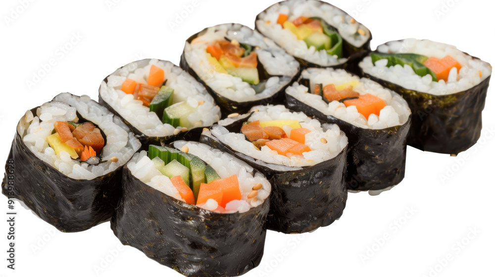 Sushi rolls on transparent background Sushi rolls on transparent background