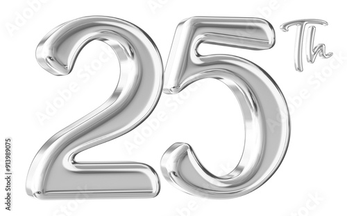 25th Anniversary Silver Number 3D photo