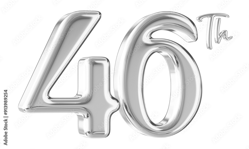 46th Anniversary Silver Number 3D 46th Anniversary Silver Number 3D