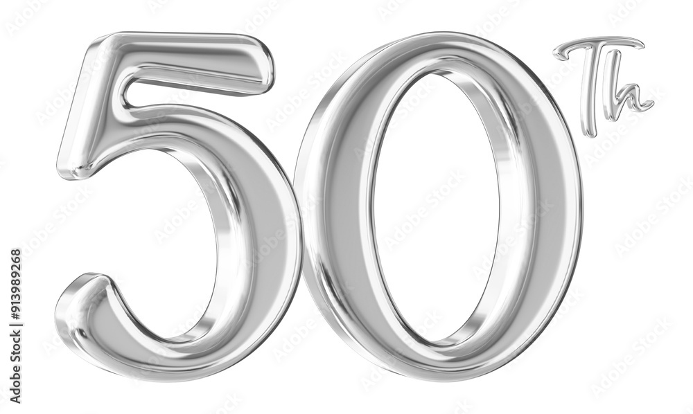 50th Anniversary Silver Number 3D 50th Anniversary Silver Number 3D