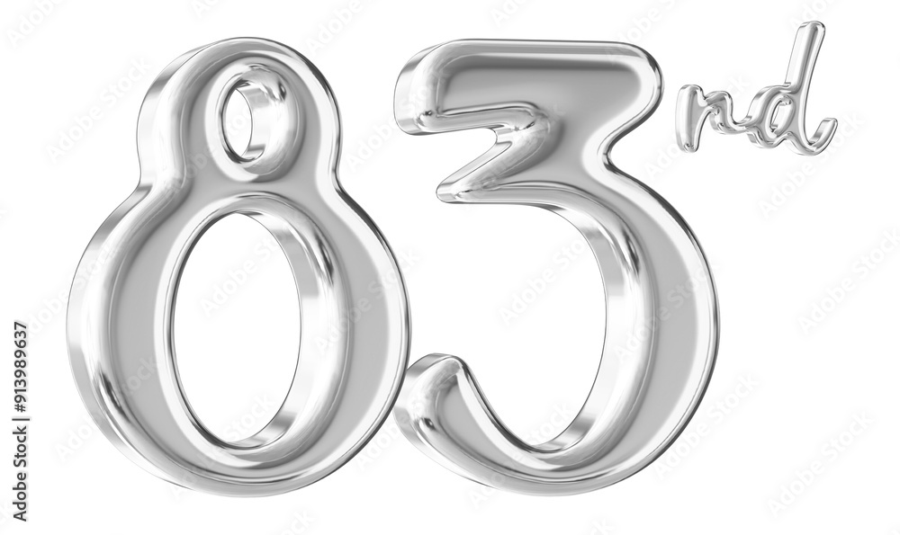 83rd Anniversary Silver Number 3D 83rd Anniversary Silver Number 3D
