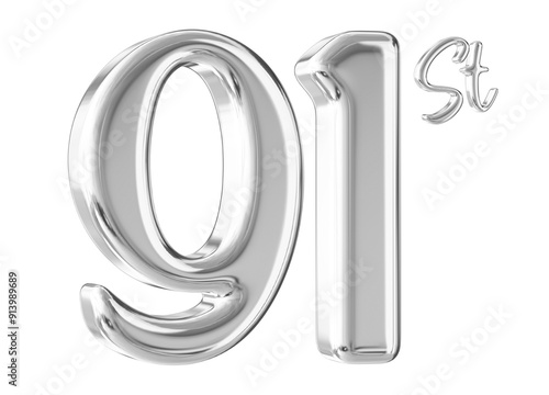 91st Anniversary Silver Number 3D