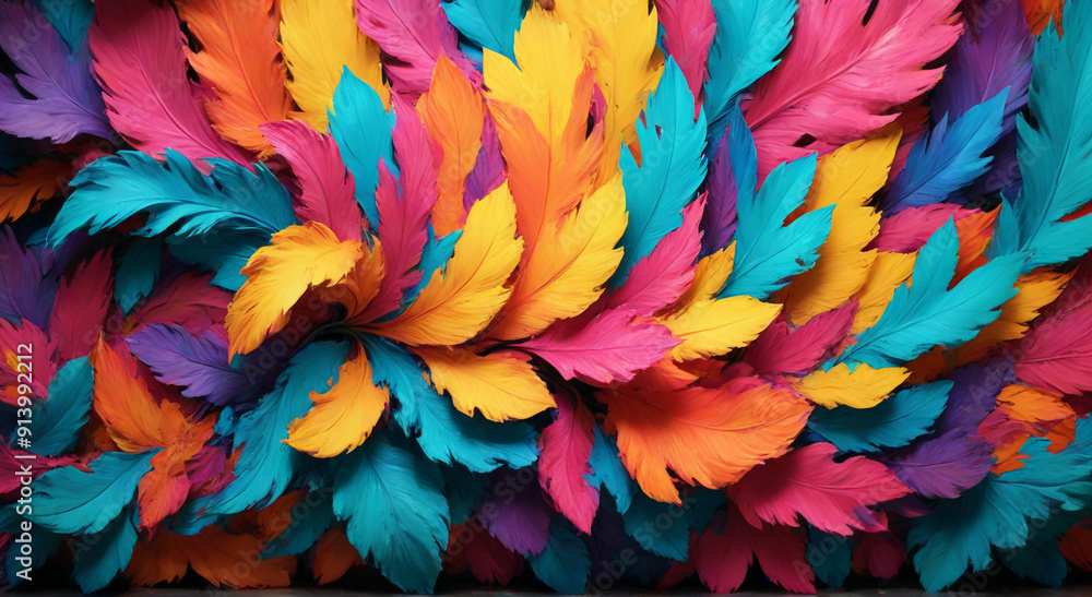 Obraz premium colorful parrot feathers background