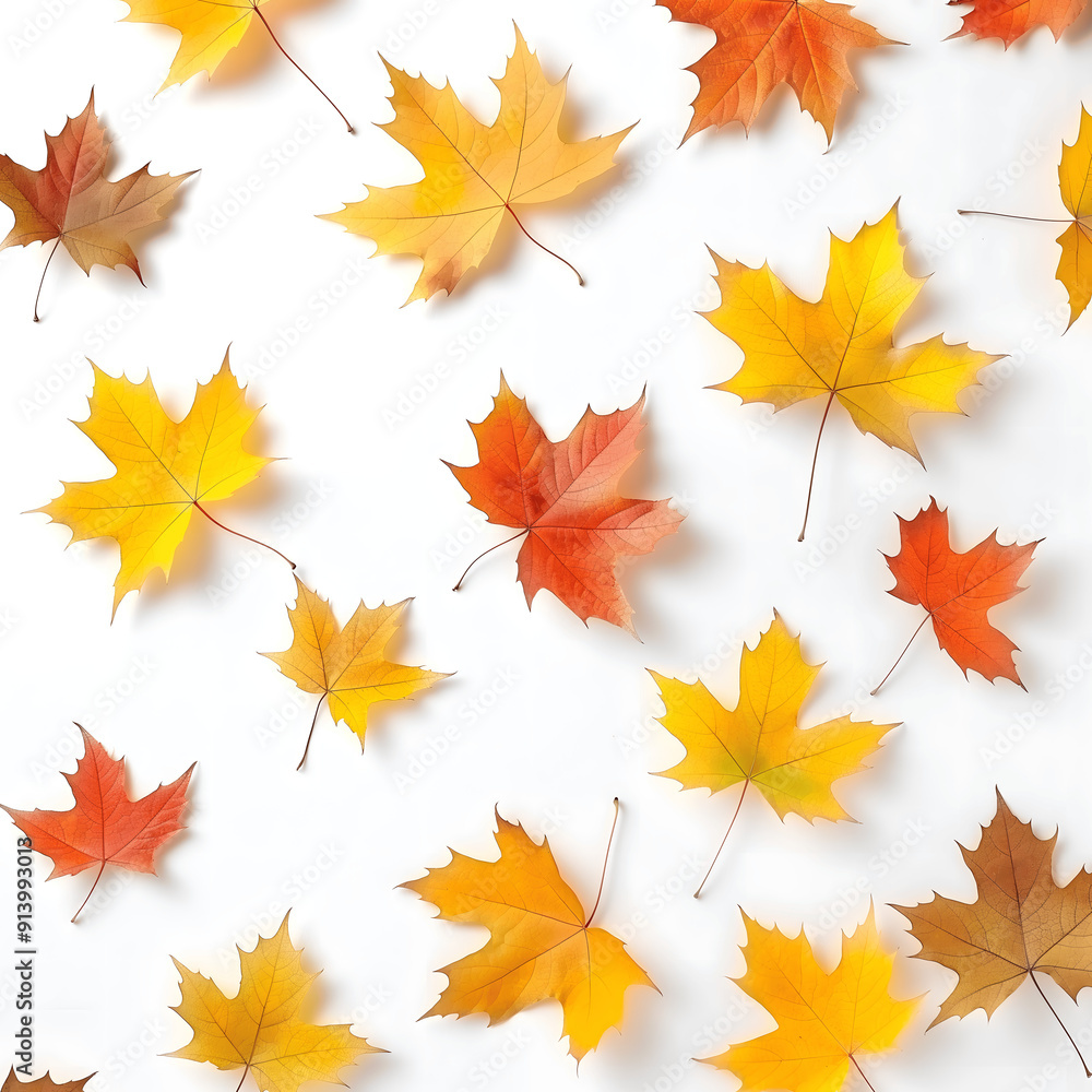 There are several red, yellow, and autumn foliage leaves There are several red, yellow, and autumn foliage leaves