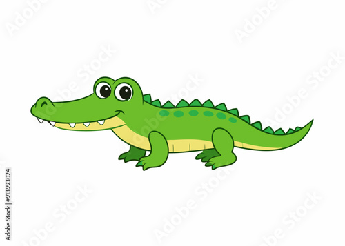 Vector illustration of a fierce crocodile with sharp teeth and scaly skin, perfect for wildlife, animal logos, and nature-themed designs.