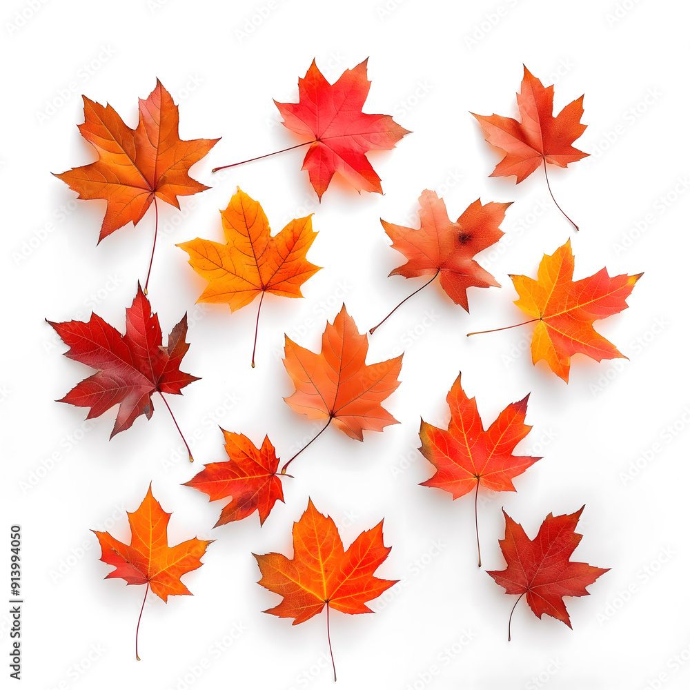 There are several red autumn foliage leaves
There are several red autumn foliage leaves