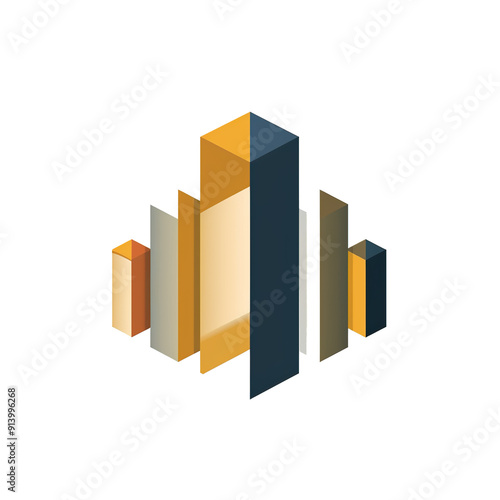 Abstract Geometric Design of Skyscrapers, generative ai image