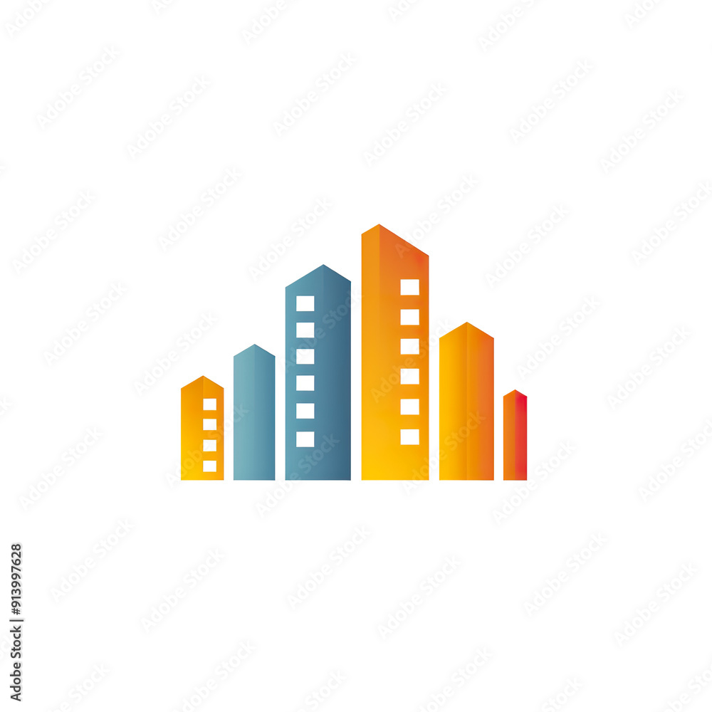 Abstract Cityscape Logo with Gradient Colors, generative ai image Abstract Cityscape Logo with Gradient Colors, generative ai image