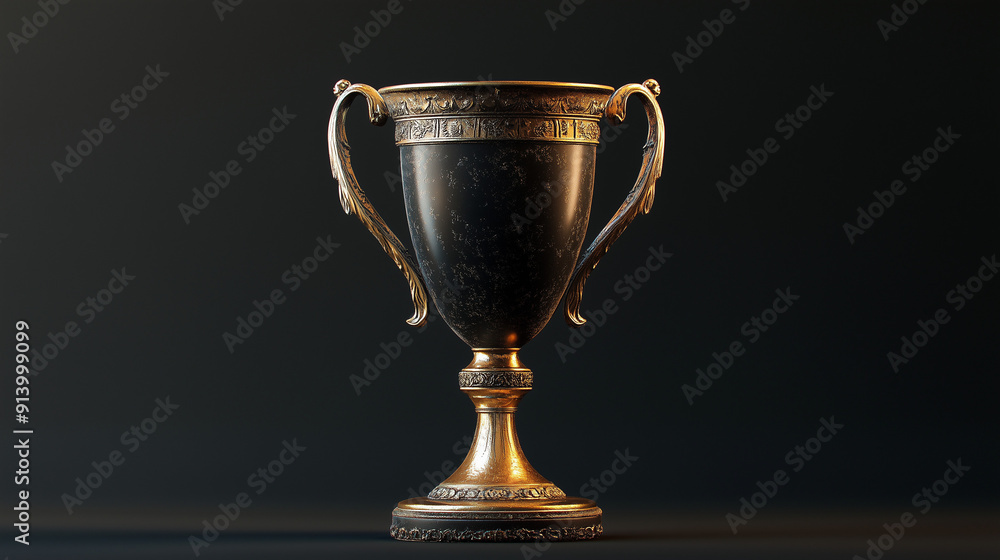 The trophy, which stands out for its unique form and modern style, stands on a pedestal as a symbol of achievement and success. The trophy, which stands out for its unique form and modern style, stands on a pedestal as a symbol of achievement and success.