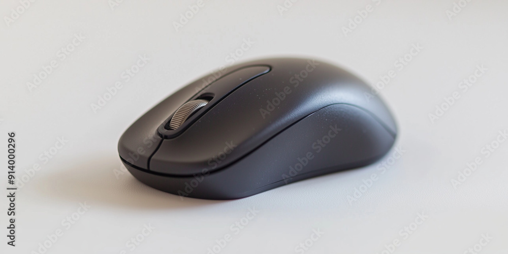 Photo of a wireless computer mouse on a white background, close-up image emphasizing its sleek and modern design.
Photo of a wireless computer mouse on a white background, close-up image emphasizing its sleek and modern design.