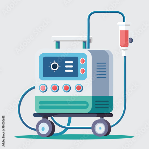Medical ventilator machine colorful editable vector
