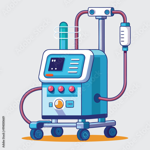 Medical ventilator machine colorful editable vector
