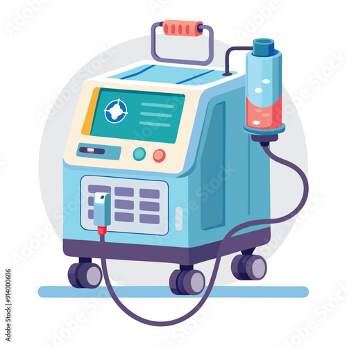 Medical ventilator machine colorful editable vector
