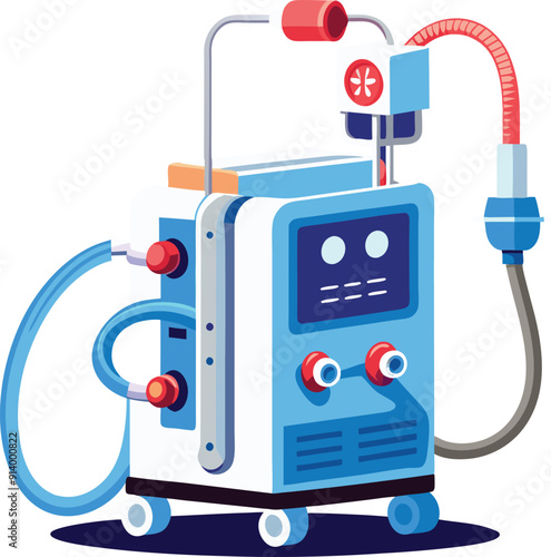 Medical ventilator machine colorful editable vector
