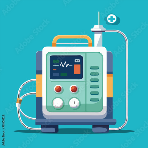 Medical ventilator machine colorful editable vector
