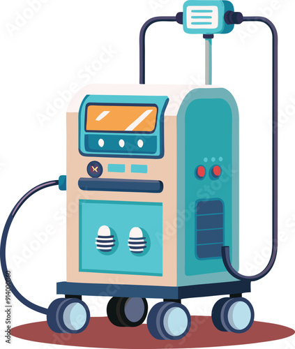 Medical ventilator machine colorful editable vector
