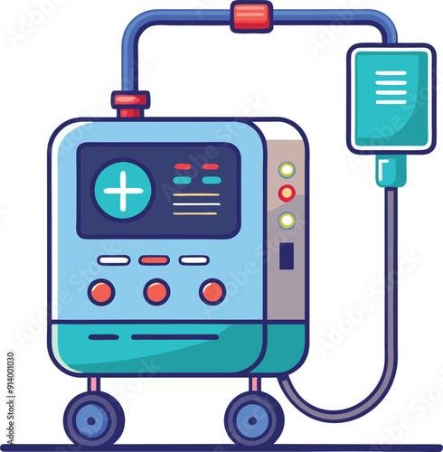 Medical ventilator machine colorful editable vector
