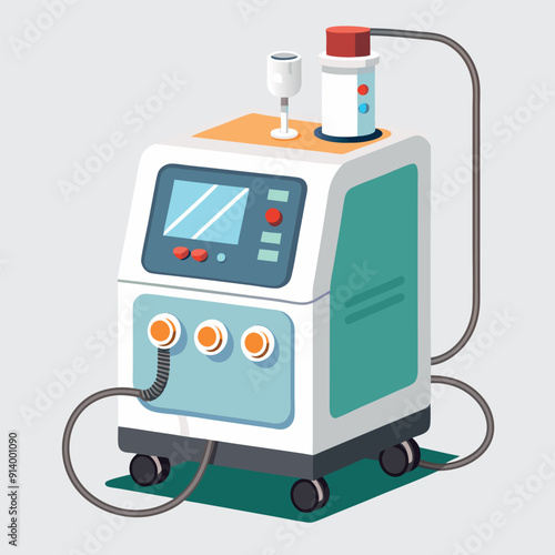 Medical ventilator machine colorful editable vector
