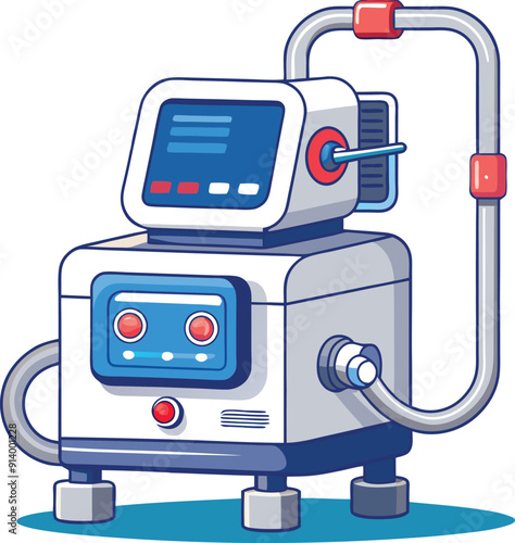 Medical ventilator machine colorful editable vector
