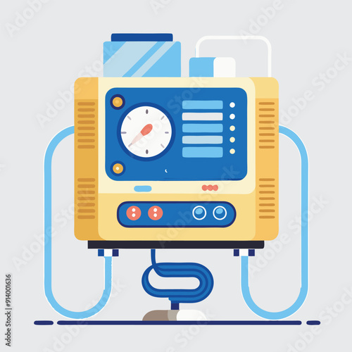 Medical ventilator machine colorful editable vector
