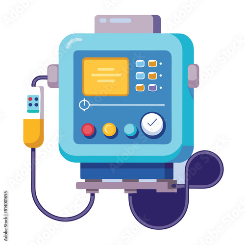 Medical ventilator machine colorful editable vector
