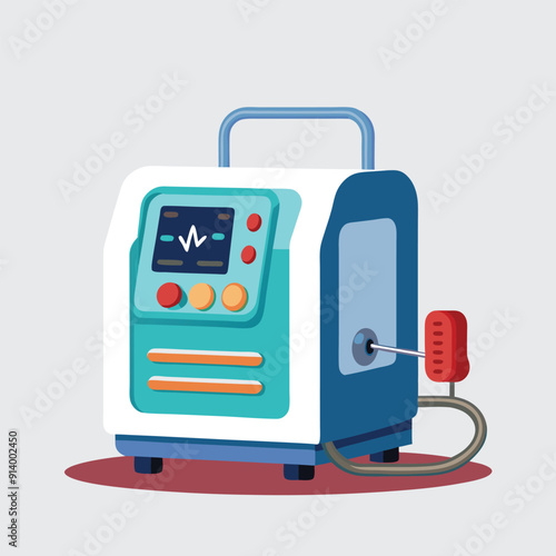 Medical ventilator machine colorful editable vector
