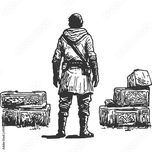 Lament of Silence Vintage Illustration Vector