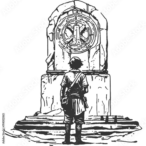 Lament of Silence Vintage Illustration Vector