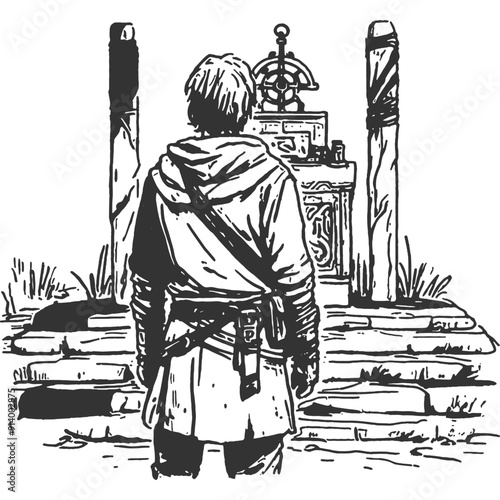 Lament of Silence Vintage Illustration Vector