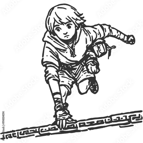 Unending Twists Vintage Illustration Vector