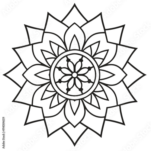 Blossom Mandala Shape. Circular pattern in form of mandala, tattoo, decoration. Decorative ornament in ethnic oriental style.