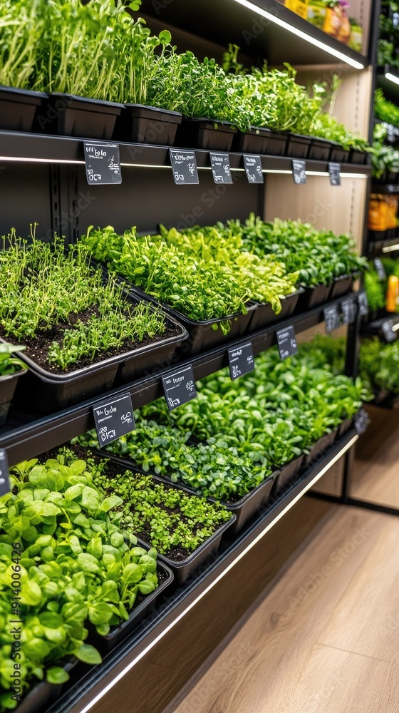 Fresh Herbs Displayed in Organized Sections at a Grocery Store Aisle Fresh Herbs Displayed in Organized Sections at a Grocery Store Aisle