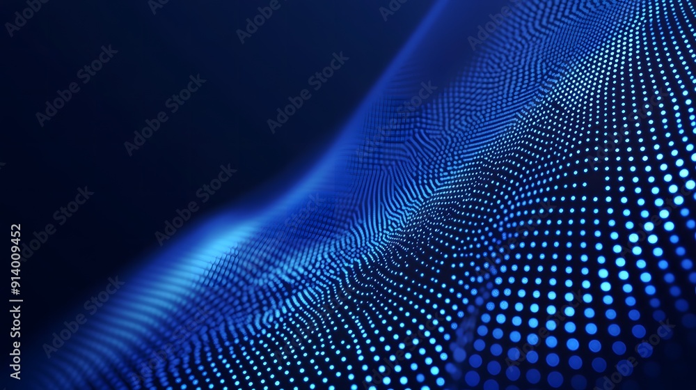Blue Gradient Digital Dot Matrix Light Effect - Abstract Technology Wallpaper Design for Banners and Posters, Vector Illustration on Dark Blue Background Blue Gradient Digital Dot Matrix Light Effect - Abstract Technology Wallpaper Design for Banners and Posters, Vector Illustration on Dark Blue Background