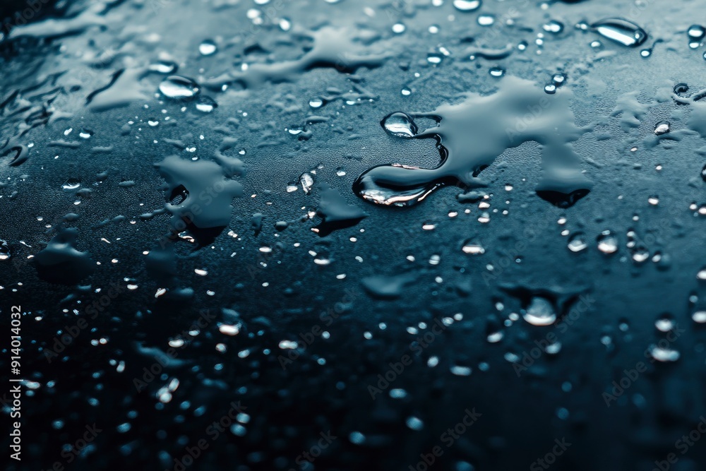 Water droplets on dark cover background. Water droplets concept whit generative ai Water droplets on dark cover background. Water droplets concept whit generative ai